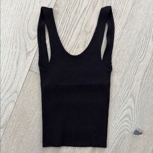 Black Ribbed light weight cropped sweater